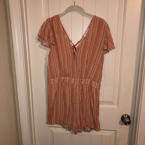 Honey Punch Orange and Cream Romper